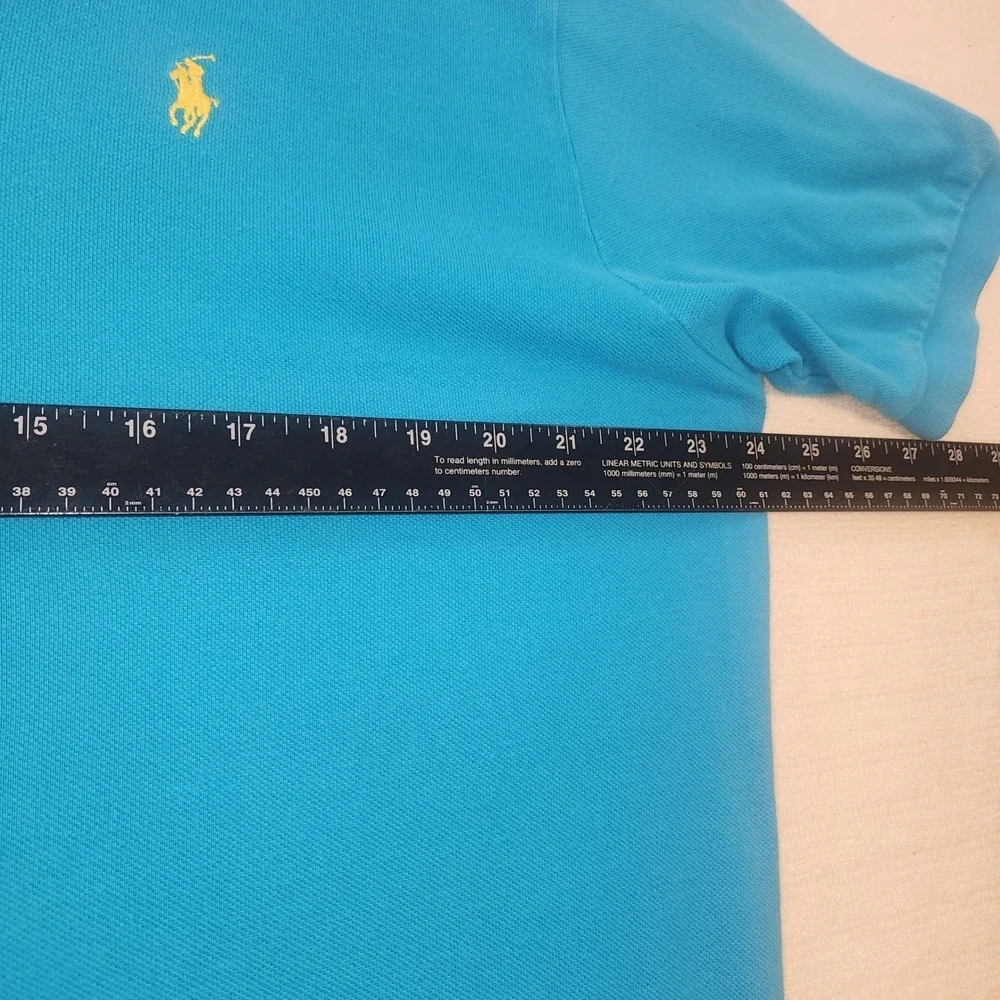 Polo Ralph Lauren Mens XL Blue Short Sleeve Cotton Pique Pony Logo Polo Shirt‎